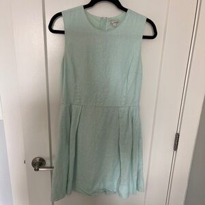 Linen seafoam mini dress with pockets